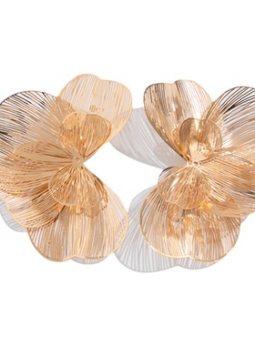 欧美跨境时尚镂空银杏叶耳钉