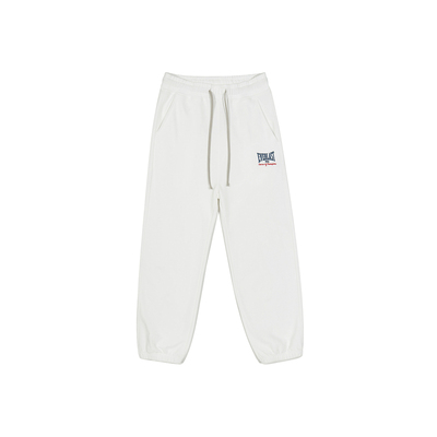 美国EVERLAST拳击美式运动休闲训练束脚裤男女款宽松纯棉白色卫裤