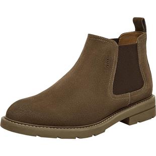 Bata切尔西男冬商场新款英伦通勤牛剖皮百搭通勤低靴11616DD4