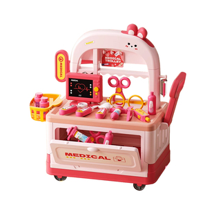 儿童小医生玩具套装女孩子扮演过家家听诊器3岁6礼物打针医疗推车