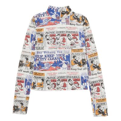 moussy奥莱 春季MTA联名旧广告拼贴设计针织衫010FAQ01-5170