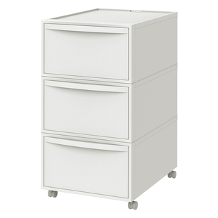 霜山抽屉式收纳箱可叠加衣服整理柜卧室床头五斗柜桌下文件置物柜