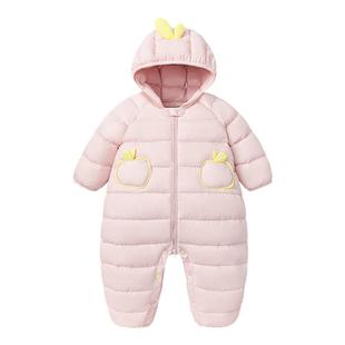 迷你巴拉巴拉宝宝羽绒服连体衣新生婴儿衣服冬季外出保暖加厚爬服