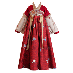 女童冬季拜年服加绒古风超仙2026新款过年唐装裙子儿童汉服秋冬款