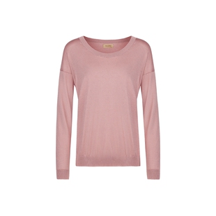 【季末折扣】FALCONERI女士桑蚕丝混纺宽松圆领长袖针织衫DML600F