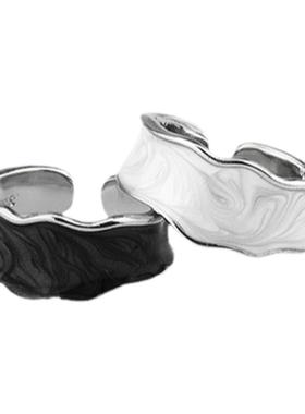 zxs不规则液态波纹ins嘻哈戒指