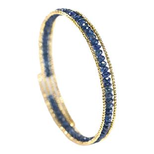 可卿珠宝 奢月 蓝宝石设计款手镯时尚手链18k金原创正品18k礼物女