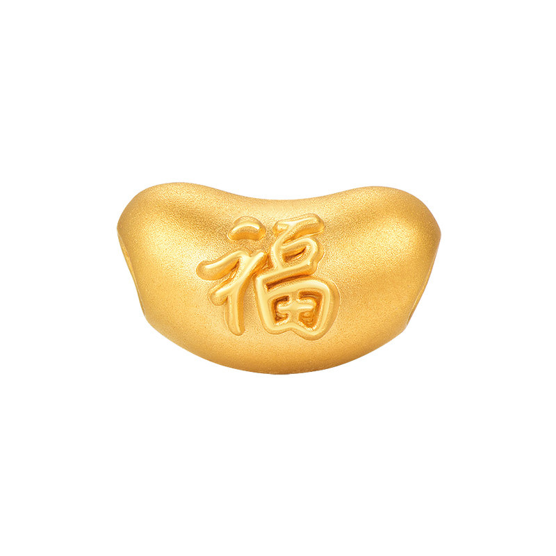 明牌珠宝黄金小福豆串珠 硬金吉祥豆子转运珠足金福字手串AFP0892