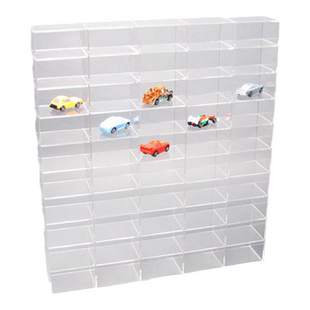 车模收纳展示架透明1:64风火轮多美卡小汽车模型亚克力多格展示架