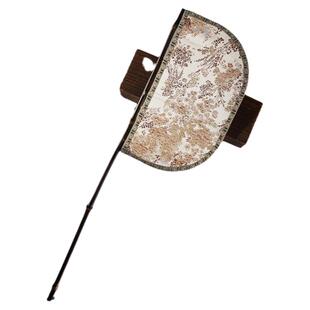 紫竹刀扇长柄异形汉服走秀拍照道具遮面仙鹤古风扇成人儿童刀把扇