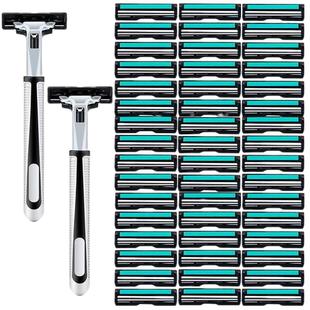 德国通用二层手动刮胡刀剃须刀胡须刀片刀头男剃胡刀老式刮毛刀