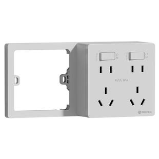 明装扩展底盒墙壁拓展延伸多孔转换器支架8孔10孔带开关多位排插