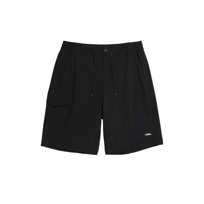 国家地理户外轻薄短裤基础夏季撞色腰带腰头有绑带