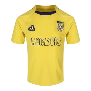 adidas阿迪达足球风男小童短袖T恤2025夏运动透气半袖上衣JM3441