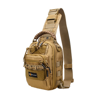 新款户外印鱼胸包男女迷彩运动通勤防泼水斜挎包单肩背包molle包
