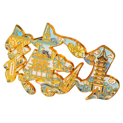 南京玄武湖鸡鸣寺金属冰箱贴文创磁性城市国潮旅游纪念品伴手礼