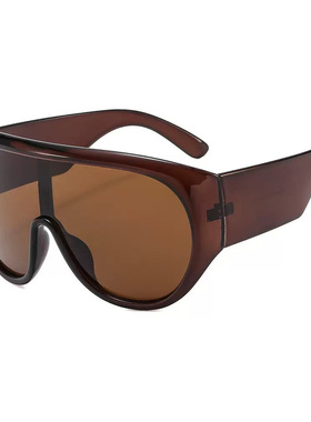 欧风复古老钱风大框墨镜女黑色连体蛤蟆镜圆脸显瘦遮阳太阳眼镜潮