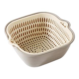 双层洗菜盆沥水篮多功能水果盘客厅家用新款厨房洗水果篮子淘菜篓