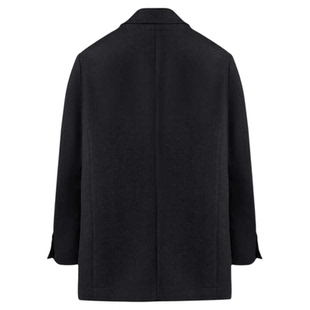 一线撤标撤柜2024年冬季男新款鹅绒内胆翻领挺括保暖含绵羊毛大衣