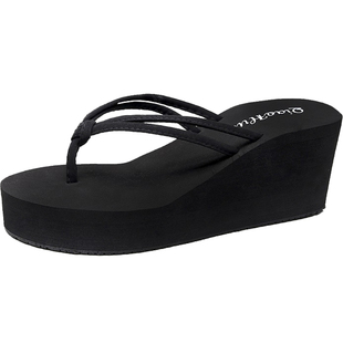 2026新款凉拖鞋女夏时尚外穿百搭人字拖坡跟厚底防滑松糕沙滩鞋潮