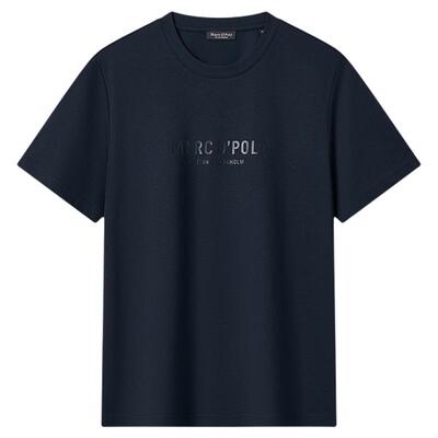 Marc O'Polo/MOP2026夏季新款深蓝色字母印花舒适极简男装短袖T恤