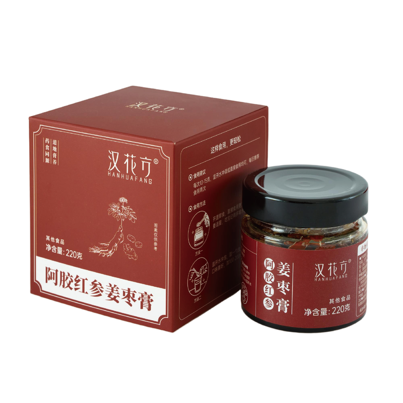汉花方阿胶红参姜枣膏红枣生姜红糖姜茶姨妈饮暖身喝220克