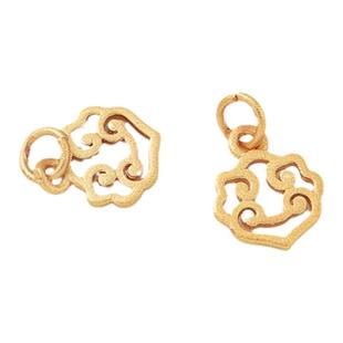 18K哑金保色福乐安吊坠手工diy手链如意小挂件配件项坠吊饰材料