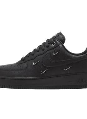 Nike耐克女鞋AIR FORCE 1 AFI黑银四勾 空军一号运动鞋HQ1180-001
