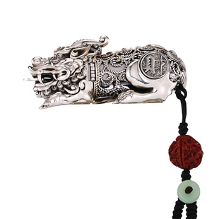 zippo正品纯银打火机 天禄貔貅官方旗舰店防风煤油送男友新年礼物