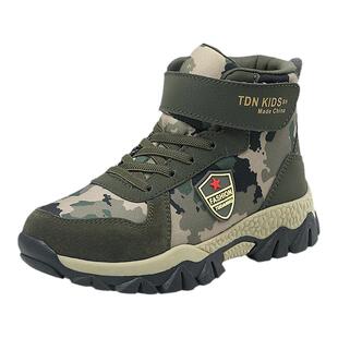 专业儿童高帮登山鞋男女童防滑防水轻便户外迷彩鞋徒步运动爬山鞋