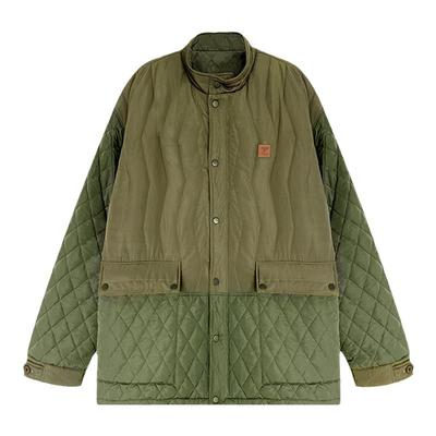 TRENDYWU高街拼接绗线棉服