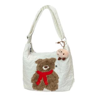 韩系ins风可爱少女斜挎包秋冬 轻便大容量学生上课通勤单肩包包女