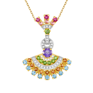 ENZO 舞裙 18K金多彩宝石钻石吊坠女 EZV3411送银链新春礼物