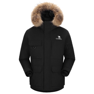 【鹅绒】骆驼户外羽绒服全压胶冲锋衣冬季新款男款三防加厚外套