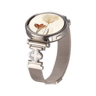 适用华为gt4手表带女士gt5/6腕表watchgt3新款手表带女款watch4智能手表链3pro金属磁吸2女式高级感41mm女表