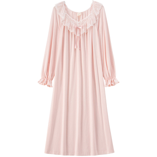 RoseTree宫廷风睡裙女春秋季长袖蕾丝性感法式冰丝睡衣2026新款