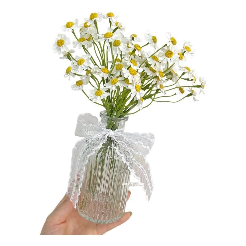 仿真假花韩式小清新田园雏菊花束 diy手工装饰玻璃花瓶家居摆件