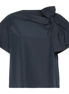 Weekend MaxMara 26早秋新款女装棉质混纺蝴蝶结衬衫5166076106