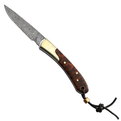 老爹锻造携带蛇纹收藏折叠水果刀