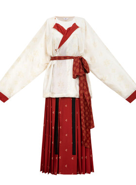 唐宋圆领袄裙提花传统日常汉服