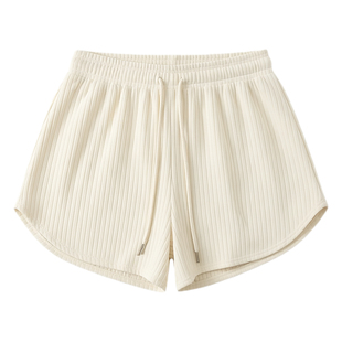 纯色高腰显瘦抽绳短裤 Solid color high waist slimming shortss