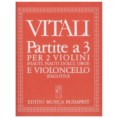 维塔利 帕蒂塔组曲a 3 弦乐三重奏 总分谱 布达佩斯原版乐谱书 Battista Partita a 3 score and parts String Trio Z 13220