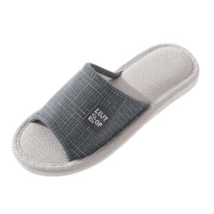 四季亚麻拖鞋男士家用大码室内防滑吸汗透气居家棉麻布拖鞋加大号