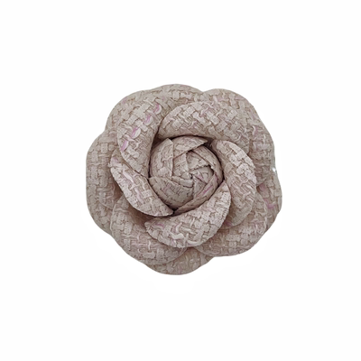 6cm复古小香风布艺山茶花胸针