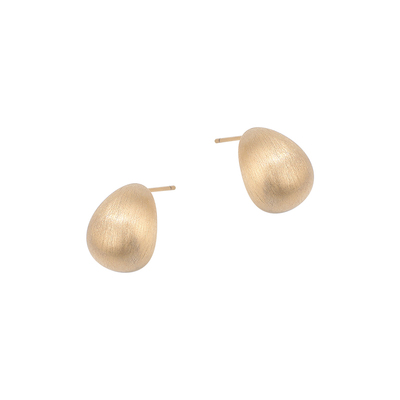 金色豆豆拉丝耳钉女2026年新款爆款高级感小金豆银针耳饰气质耳环