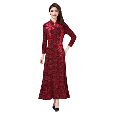 古贝莎中式风主持人结婚婆婆旗袍