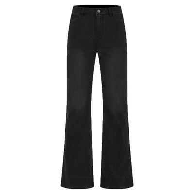 曼德诗微喇裤长裤高腰