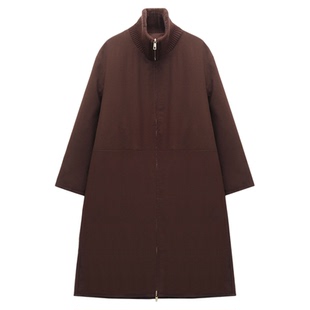 呈品90白鹅绒中空纱正反两面穿羽绒服女冬装时尚立领长款保暖外套