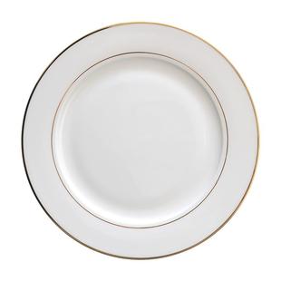 金边盘子10只装 骨瓷盘家用菜盘8英寸西餐盘餐具骨碟陶瓷平盘碟子