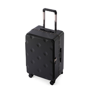 袋鼠侧开深仓行李箱男生高颜值可上飞机20寸可扩容拉链款登机皮箱